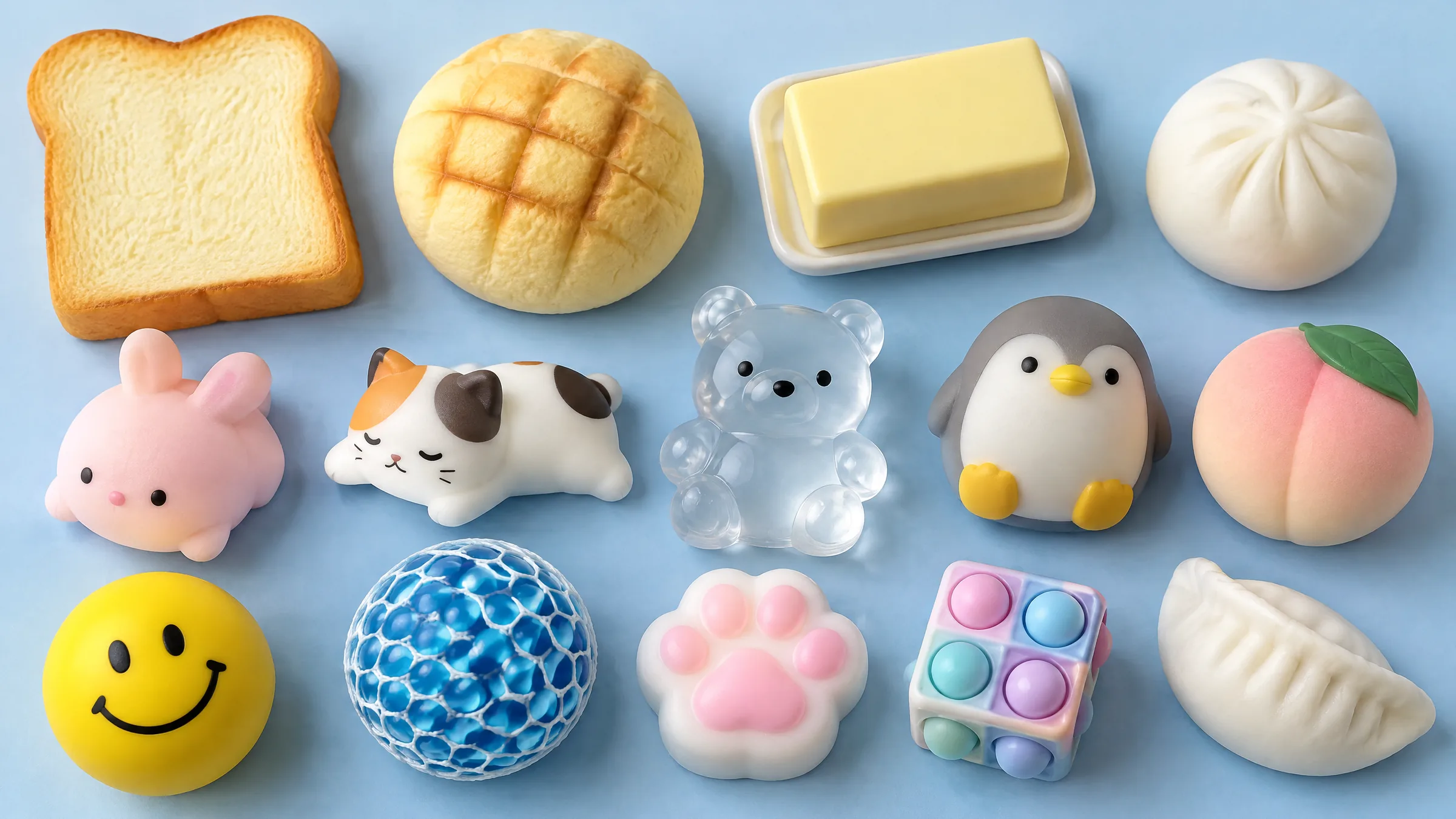 Slow rise and squeeze toys from the Ravomiq range